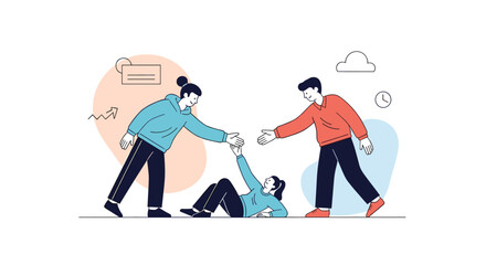 Fototapeta premium Helping hands extend support and assistance to someone in need symbolizing teamwork and mutual aid