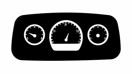 Obraz premium Illustration of a car dashboard with three gauges