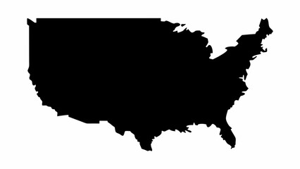 Black silhouette of the united states of america