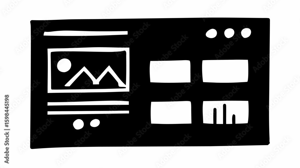 Fototapete illustration of a website layout with image and text