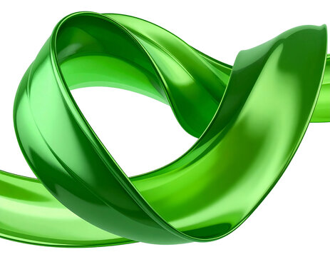 lowing 3D green ribbon with glossy, fluid-like surface.
Abstract sculptural form with a fresh, natural vibe and rich emerald hues. Ideal for eco-modern design concepts or digital art compositions.