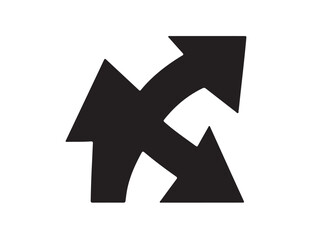 arrows-alt sign in silhouette