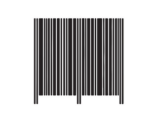 Barcode sign vector image in silhouette on white background