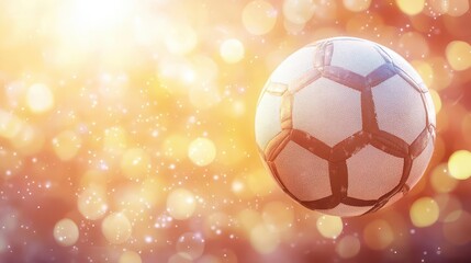 Fototapeta premium Soccer Ball, Golden Lights, Sport