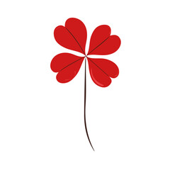 My Simple flat 2D icon of  red clover isolated on a white background, vector design, ideal for animation, vector, web design, digital illustrations, and minimalist