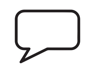 Naklejka premium Flat black speech bubble icon, simple outline style, on white background
