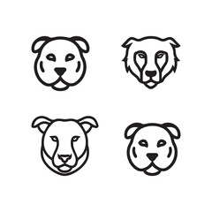 Minimal Dog Icon – Black and White Line Art Pet Illustration

