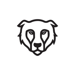 Minimal Dog Icon – Black and White Line Art Pet Illustration