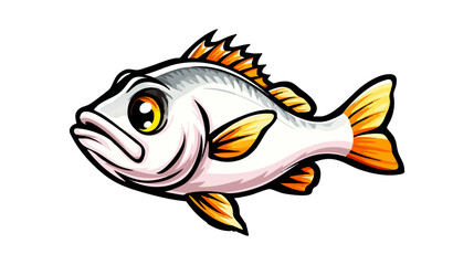 Naklejka premium Tilapia fish vector illustration design, illustration isolated on a white background.