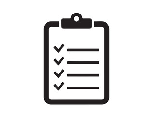 clipboard with checklist in silhouette