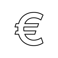 Fototapeta premium Euro Currency Icon Representing Finance and Economy Black Lined
