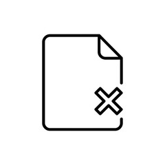 Obraz premium Black Lined Icon Representing Remove or Delete File Action