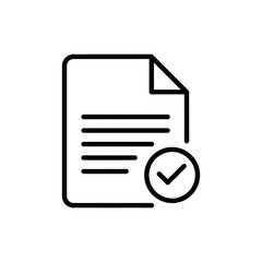 Obraz premium Black Lined Icon Representing Verified File or Approved Document