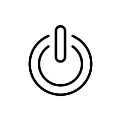 Black Lined Icon of Power Button and Energy Control