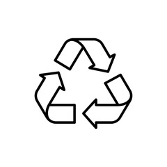 Obraz premium Black Line Icon of Recycling and Sustainability Symbol