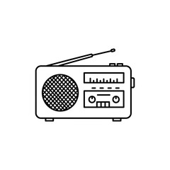 Black Line Icon of Radio or Broadcasting Device