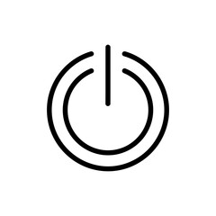 Black Line Icon of Power Shutdown Symbol