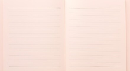Obraz premium Classic Lined Notebook Mockup with Pale Watercolor Wash – Blank, No Label, Delicate Light, Minimalist Stationery for Journaling, School, Office, or Branding Design