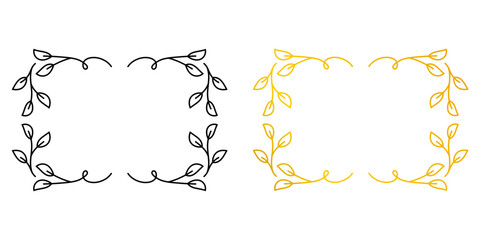 Decorative leaf twig text frame