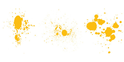 Yellow hand drawn vector brush strokes. Grunge distress textured design element. Used as a banner, template, logo.