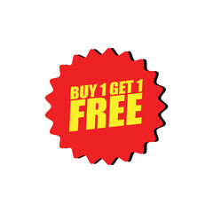 Buy 1 Get 1 Free Sale Label – Limited Time Offer Vector Banner