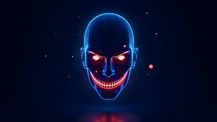 Angry AI Hologram Face
