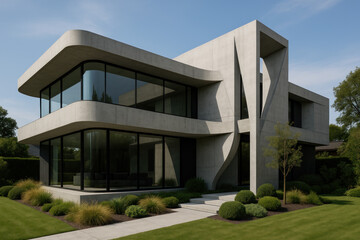 Modern Concrete House - Photo