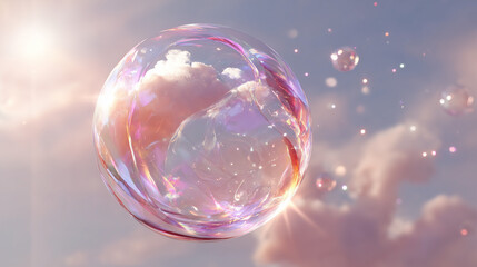 
Orb made entirely of soft pastel clouds,
