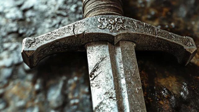 Sword on Table Close-Up
