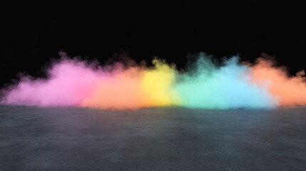 Obraz premium Colorful smoke plumes on a dark gray surface