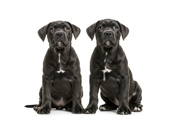 Obraz premium two cane corso puppies looking up with wide eyes