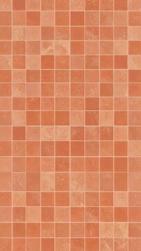 Rustic Saltillo-Style Terracotta Tile Surface With Warm Orange And Red Hues Forming Square Patterns