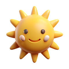 Happy cartoon sun character with friendly face