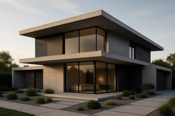 Modern Concrete Home (Illustration)