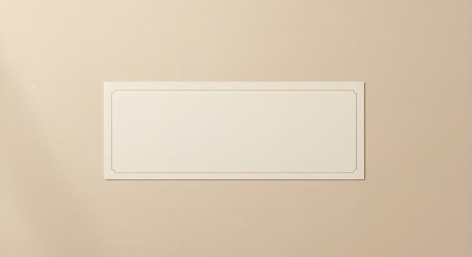 Minimalist Personalized Address Label on Gentle Cream Background with Subtle Highlights – Blank, Unlabeled Mockup for Branding, Mailing, Invitations, Office, and Creative Design Projects