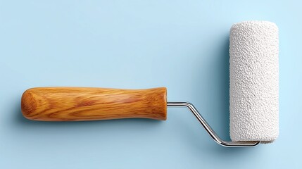Obraz premium Stylish Paint Roller on Soft Blue Background