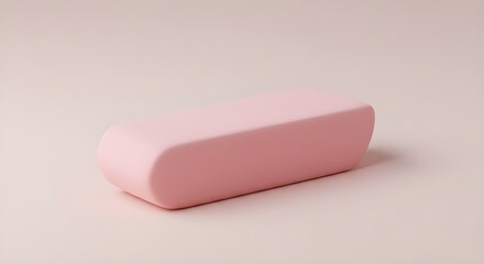 Minimalist Classic Pink Eraser on Muted Blush Background in Soft Natural Light – Blank, Unlabeled Stationery Mockup for Branding, School, Office, Creative Design, and Product Presentation