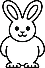 Obraz premium Simple black and white line art of a cute cartoon penguin icon