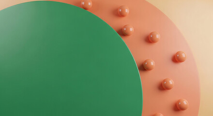 Abstract geometric composition with spheres and vibrant color palette