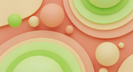 Abstract pastel spheres and curved shapes, perfect for modern design and backgrounds