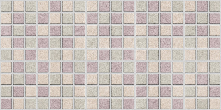 Panoramic mosaic tile gresite texture, ceramic pattern background for design and decoration