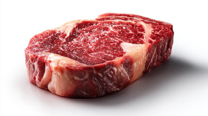 Fototapeta premium Raw Red Steak on Clean White Background
