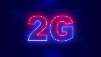 World futuristic 2g technology wireless data high-speed internet network concept motion graphic animation. 2G hi speeds connection futuristic abstract digital technology loop background Earth Globe. - Powered by Adobe