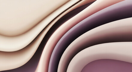 Abstract flowing shapes in neutral and purple hues for design background