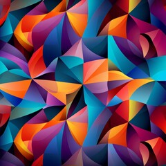 Obraz premium Bold abstract pattern geometric arrangement of colorful, interlocking shapes.