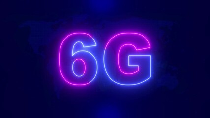World futuristic 6g technology wireless data high-speed internet network concept motion graphic animation. 6G hi speeds connection futuristic abstract digital technology loop background Earth Globe. - Powered by Adobe