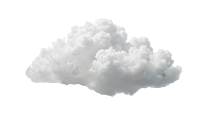 Soft Cumulus Cloud Isolated on Transparent Background.
