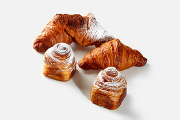 Freshly baked french viennoiseries, ideal for a sweet breakfast or snack