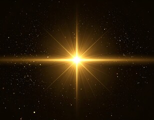 Bright starburst on black background