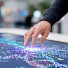 Hand Interacting with Digital Map Interface Technology